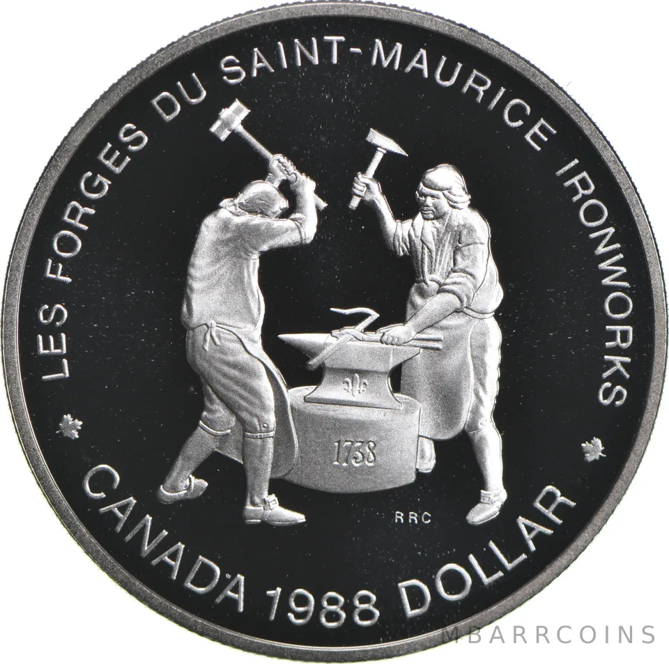 1988 Canada 50% Silver Canadian Silver Dollar - Saint-Maurice Ironworks