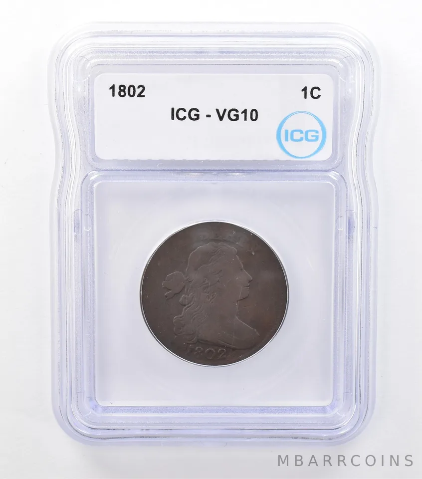 1802 Draped Bust Large Cent VG10 ICG PQ *6985