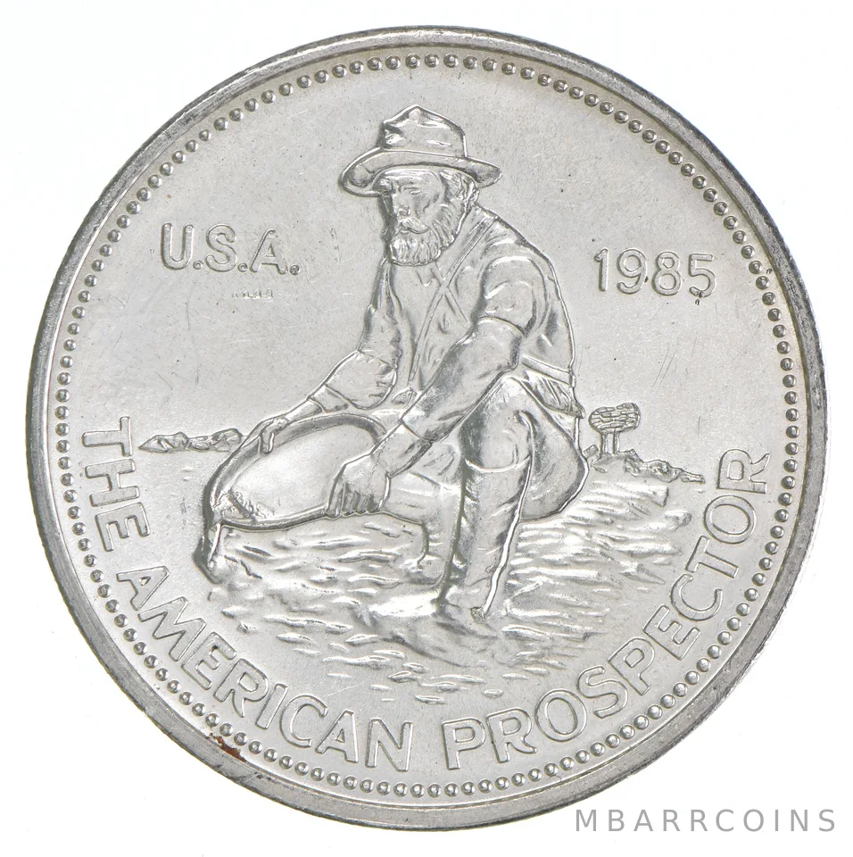 1985 1 Troy Oz. .999 Silver Engelhard American Prospector Silver Round