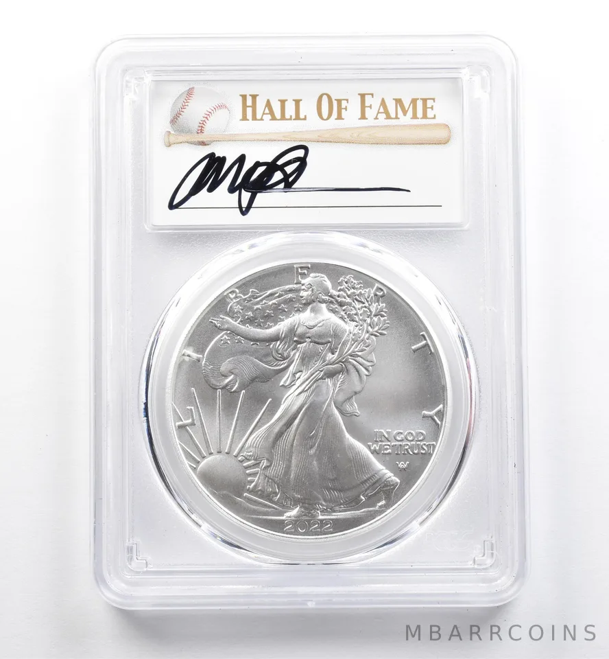 2022 American Silver Eagle Ryan Sandberg FDOI MS70 PCGS *9910