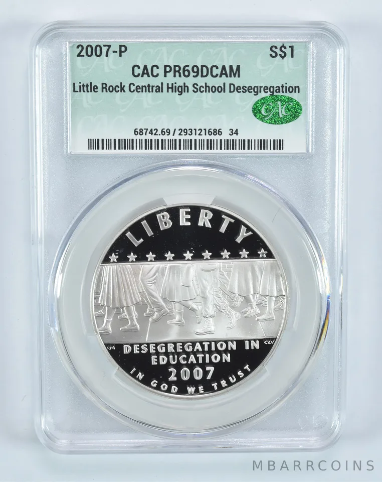 2007-P Desegregation Commemorative Silver Dollar PR69 DCAM CAC CACg