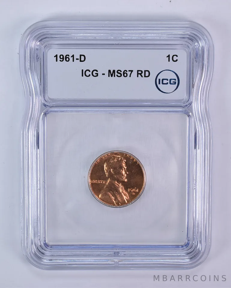 1961-D Lincoln Memorial Cent MS67 RD ICG