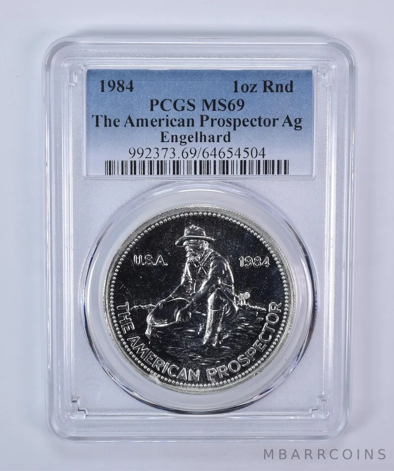 1984 Engelhard Prospector 1 Oz Silver Round MS69 PCGS