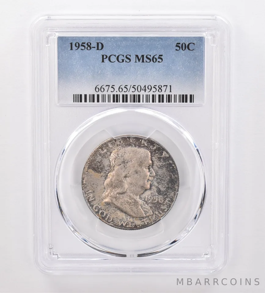 1958-D Franklin Half Dollar MS65 PCGS Beautiful Tone *9977