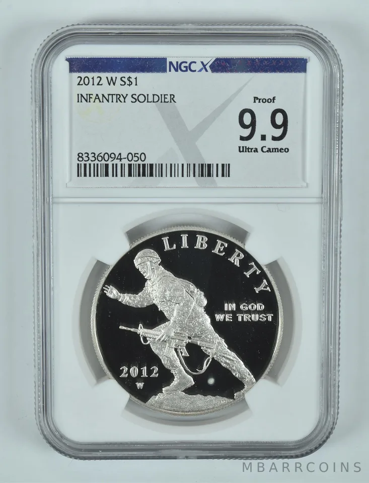 2012-W Infantry Soldier Commemorative Silver Dollar Proof 9.9 UCAM NGC X