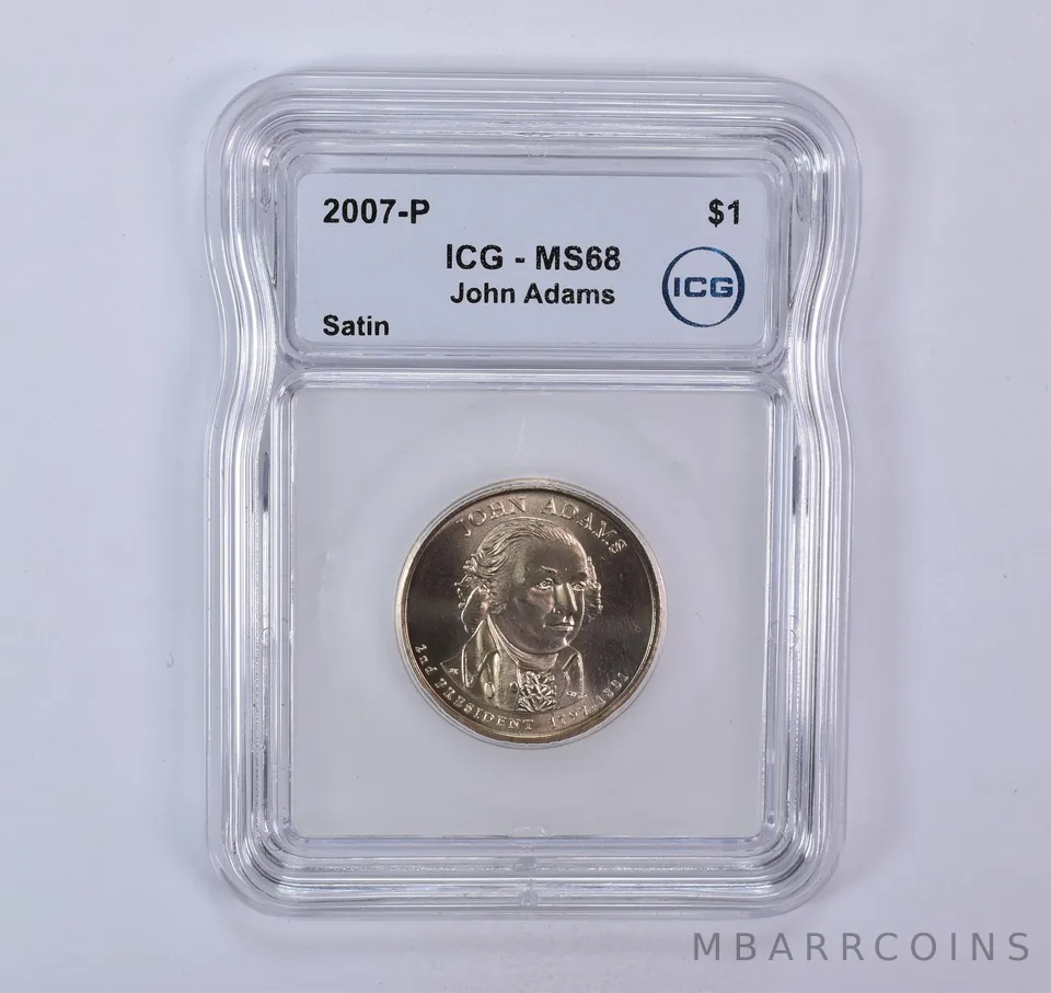 2007-P Presidential $1 John Adams SMS Satin MS68 ICG