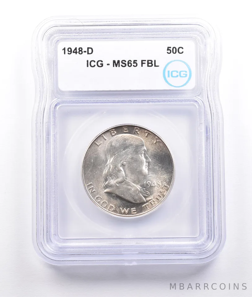 1948-D Franklin Half Dollar MS65 FBL ICG *6913