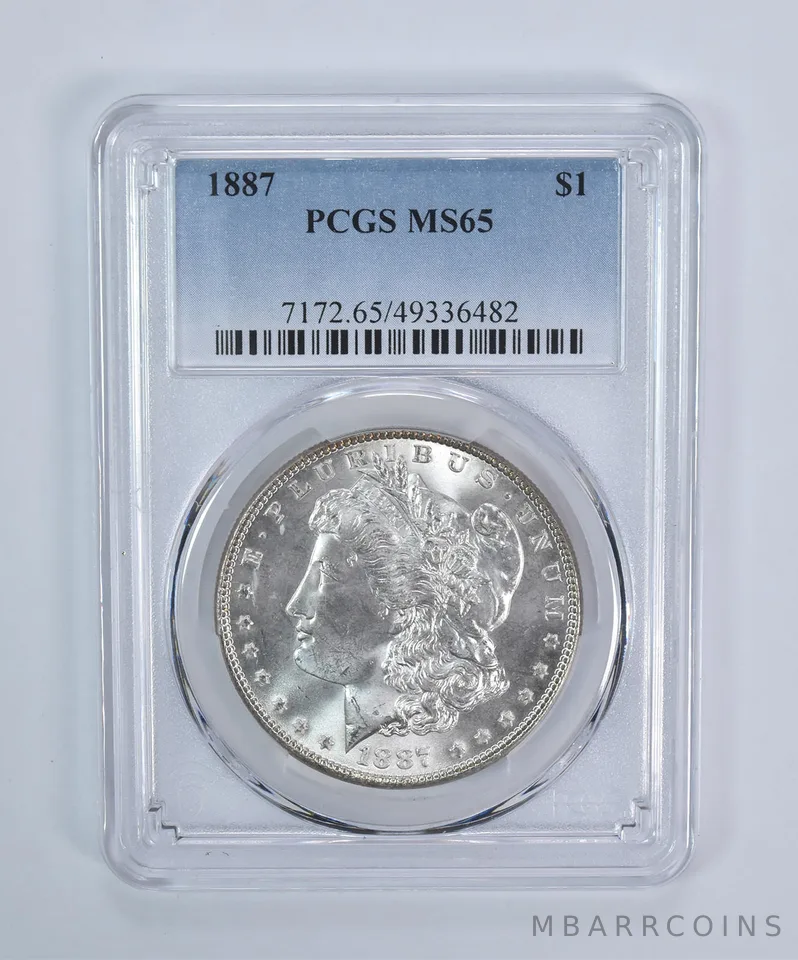 1887 Morgan Silver Dollar MS65 PCGS Blue Label
