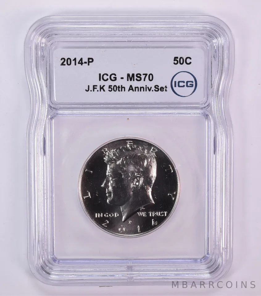 2014-P Kennedy Half Dollar 50th Anniversary Set MS70 ICG