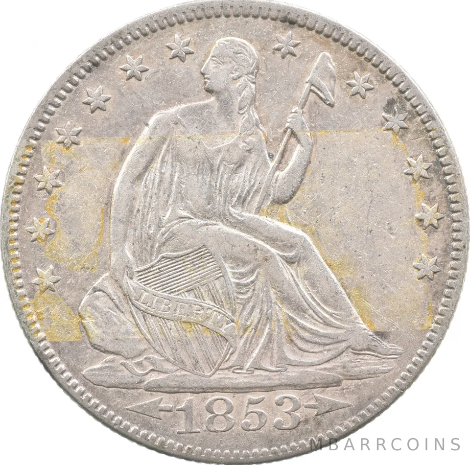 1853 Seated Liberty Half Dollar Arrows a5530