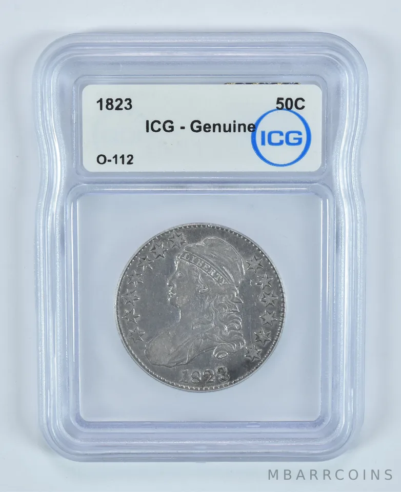 1823 Capped Bust Half Dollar O-112 Genuine ICG *9044