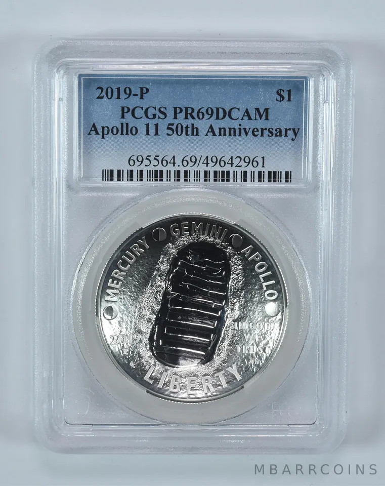 2019-P Apollo 11 Commemorative Dollar PR69 DCAM PCGS Blue Label