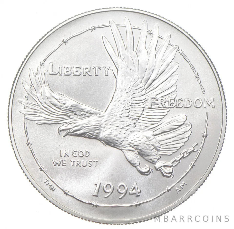 1994-W Unc POW Prisoners Vietnam War Commemorative Silver Dollar $1