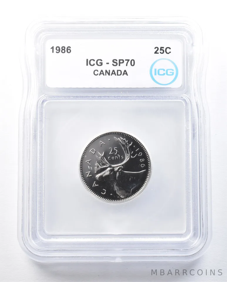 1986 Canada 25 Cents SP70 ICG *9009