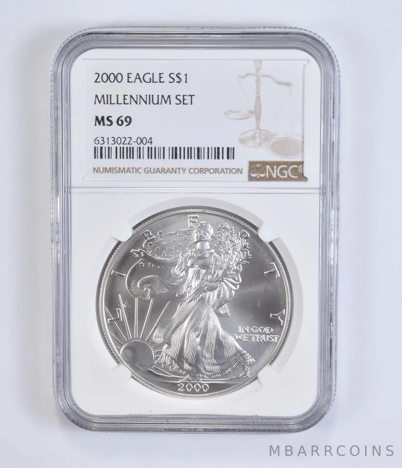 2000 Millennium Set American Silver Eagle MS69 NGC Brown Label