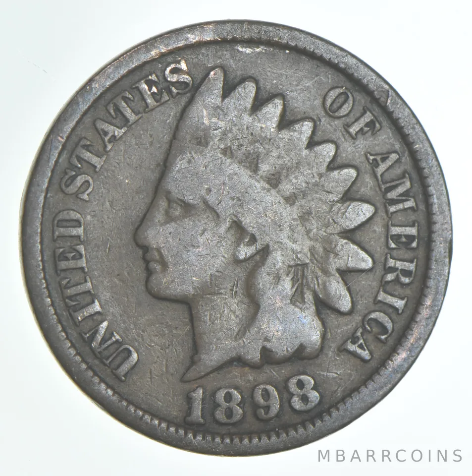 1898 Indian Head Cent AC Average Circ