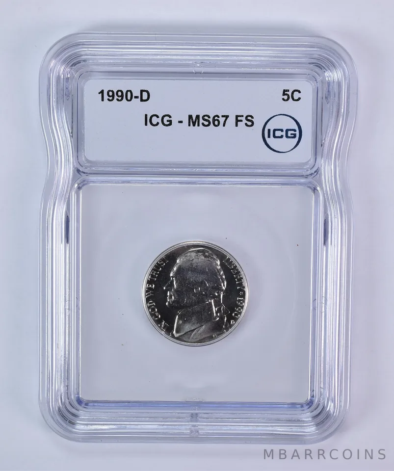1990-D Jefferson Nickel MS67 FS ICG