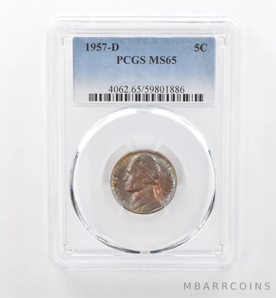 1957-D Jefferson Nickel MS65 PCGS Beautiful Tone *1814