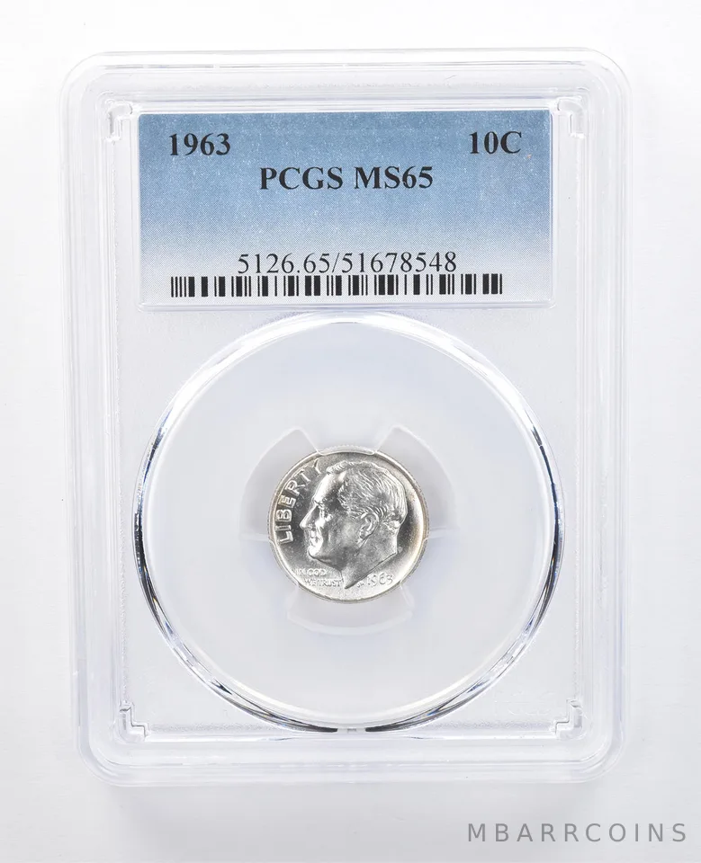 1963 Roosevelt Dime MS65 PCGS Toned Reverse *8048