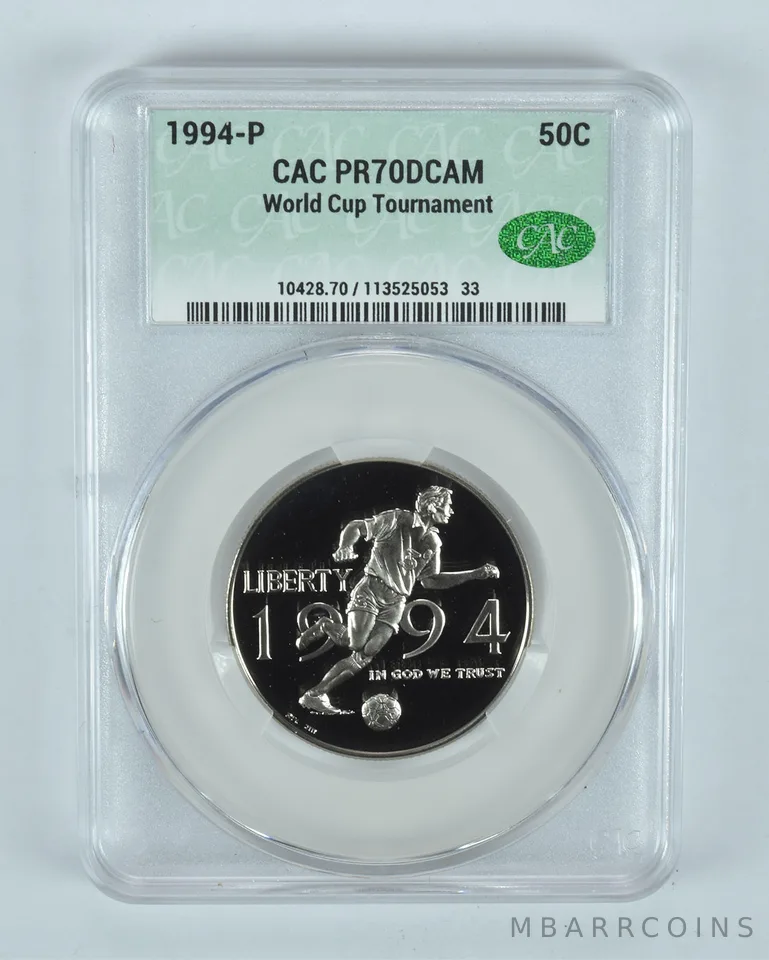 1994-P World Cup Soccer Commemorative Half Dollar PR70 DCAM CAC CACg