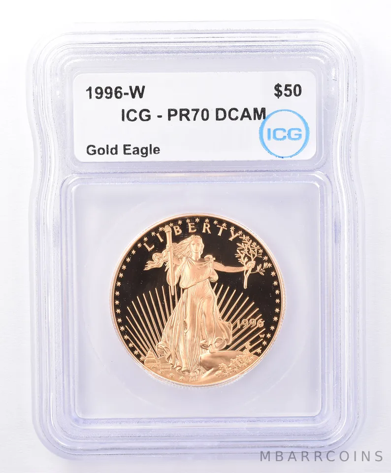 1996-W $50 American Gold Eagle 1 Oz Gold PR70 DCAM ICG
