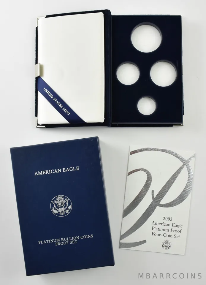 OGP 2003 Platinum Eagle Proof Set 4-Coin BOX & COA - NO COINS