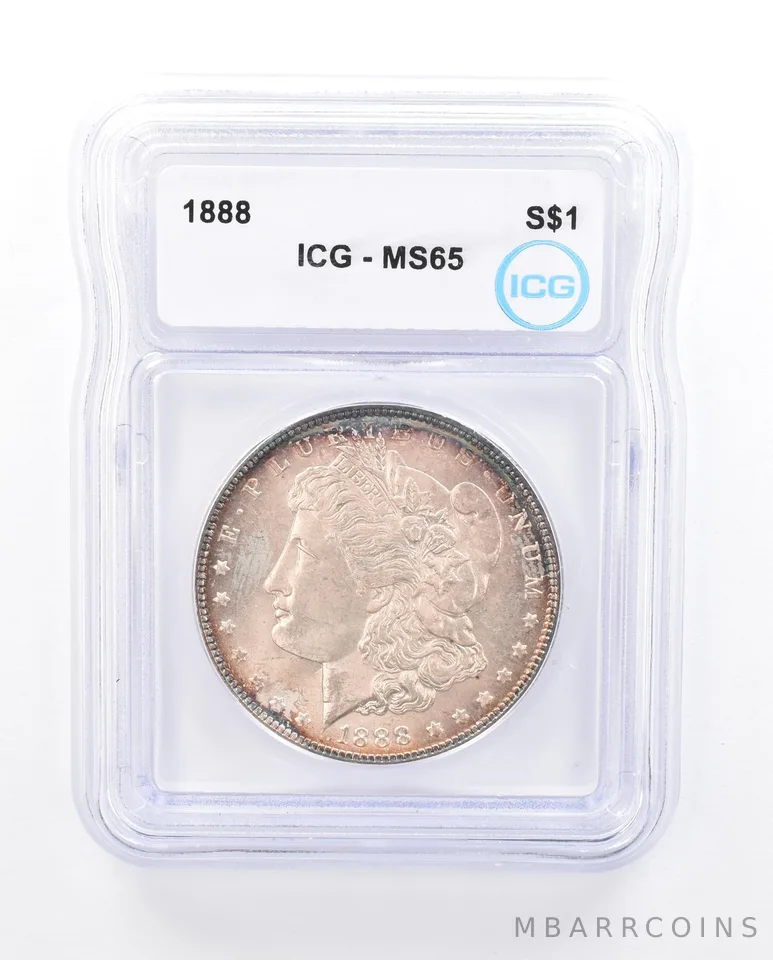 1888 Morgan Silver Dollar MS65 ICG Peripheral Tone *5223