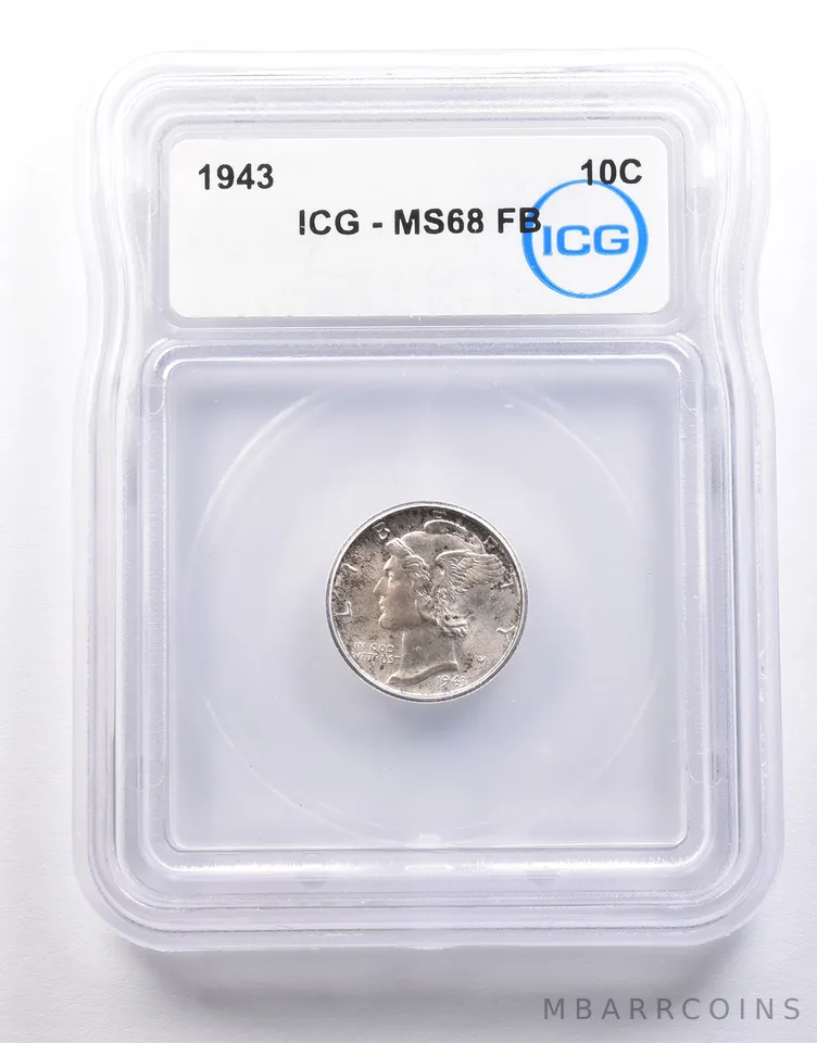 1943 Mercury Dime MS68 FB ICG *7245