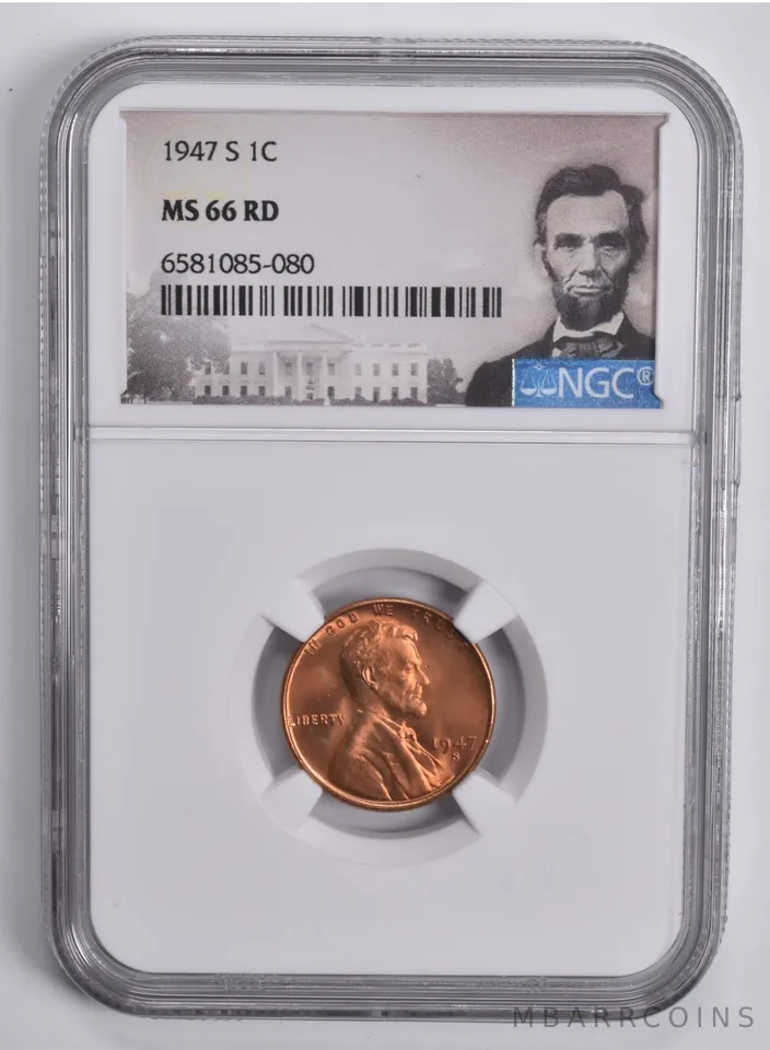 1947-S Lincoln Wheat Cent MS66 RD NGC Special Lbl