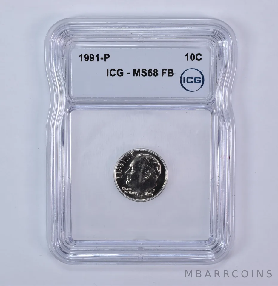 1991-P Roosevelt Dime MS68 FB ICG