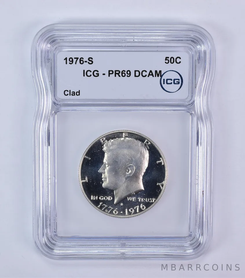 1976-S Kennedy Half Dollar CLAD PR69 DCAM ICG