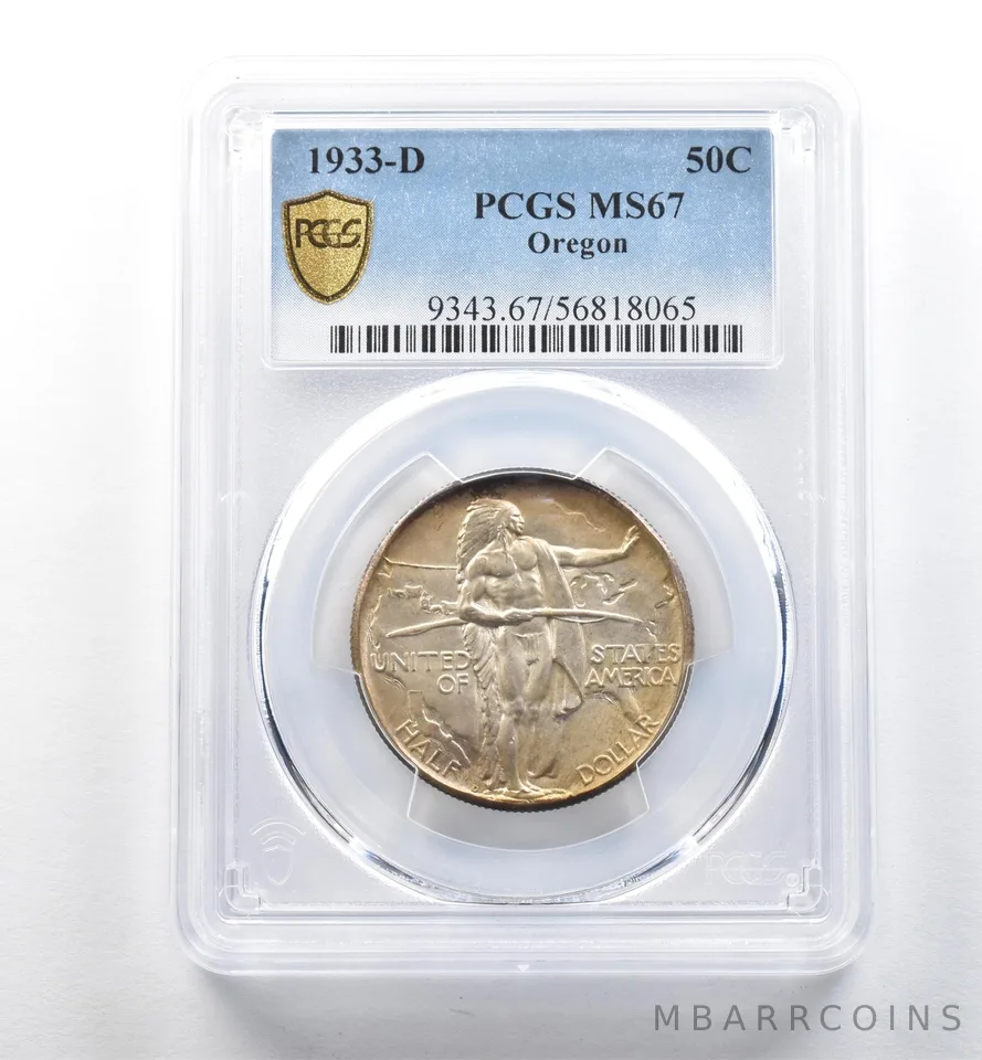 1933-D Oregon Commemorative Half Dollar MS67 PCGS PQ *2642