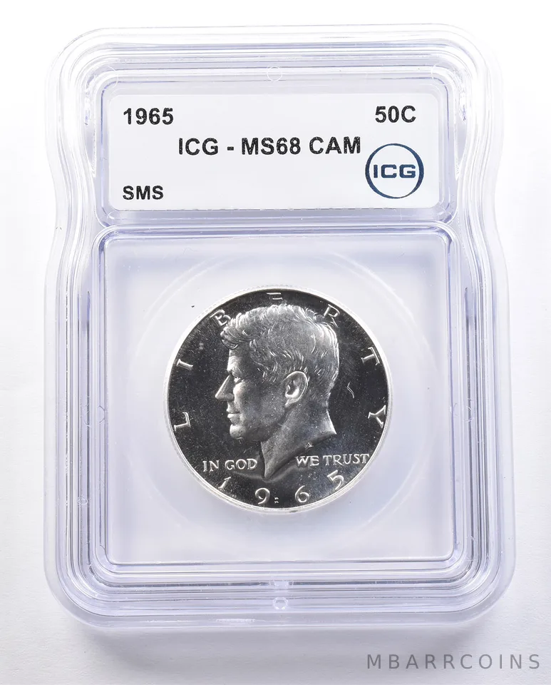 1965 Kennedy Half Dollar SMS MS68 CAM ICG *2397