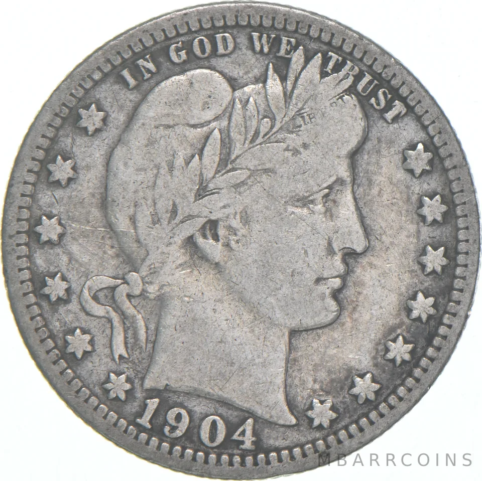 1904 Barber Quarter Average Circ