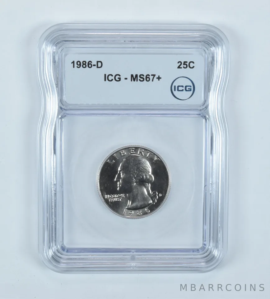 1986-D Washington Quarter MS67+ PLUS ICG