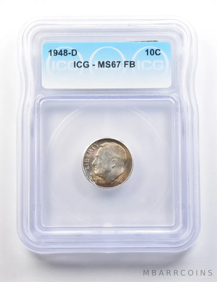 1948-D Roosevelt Dime MS67 FB ICG *9544