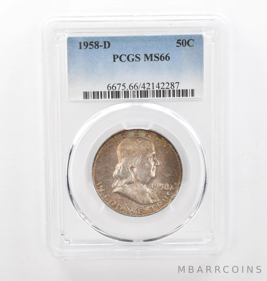 1958-D Franklin Half Dollar MS66 PCGS Beautiful Tone *2206