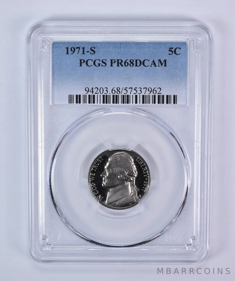 1971-S Jefferson Nickel PR68 DCAM PCGS Blue Label