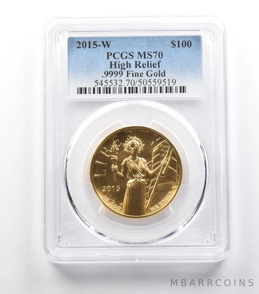 2015-W $100 American Gold Liberty 1 Oz Gold High Relief MS70 PCGS a0990