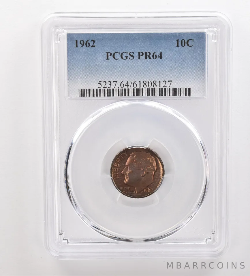 1962 Roosevelt Dime PR64 PCGS Beautiful Tone *3327