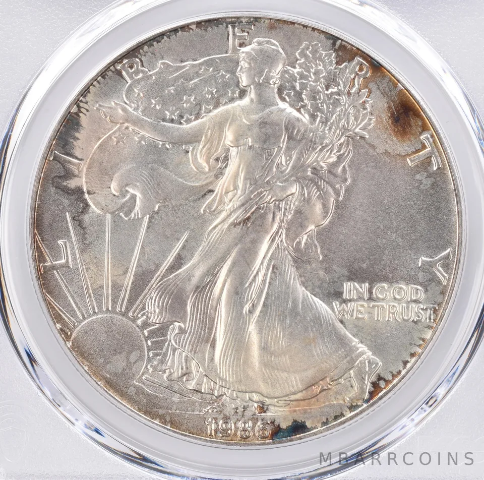 1986 American Silver Eagle MS68 PCGS Beautiful Tone *1364