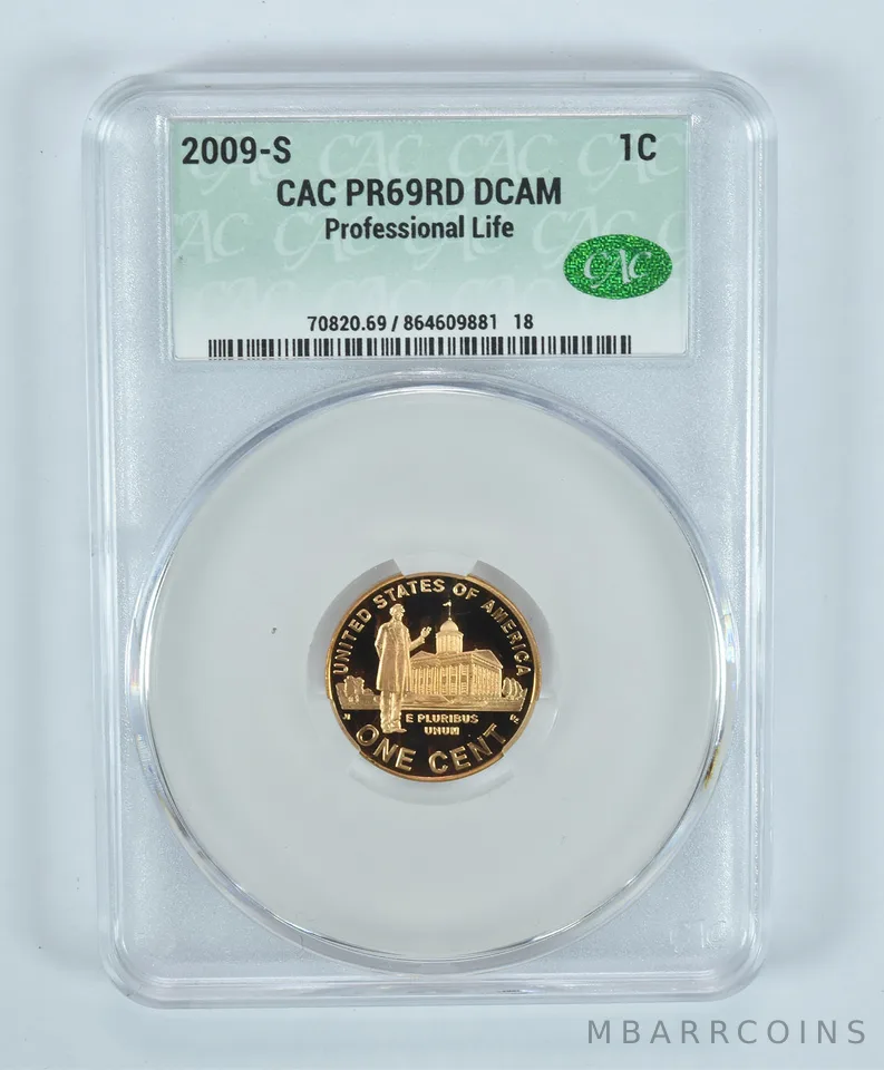 2009-S Lincoln Memorial Cent Professional Life PR69 RD DCAM CAC CACg