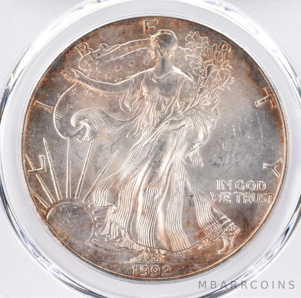1992 American Silver Eagle MS65 PCGS Beautiful Tone *1442
