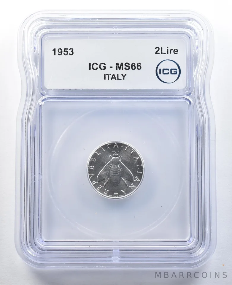 1953 Italy 2 Lire MS66 ICG *3276