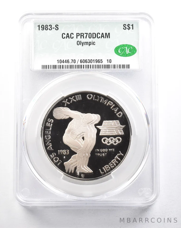 1983-S Olympic Discus Commemorative Silver Dollar PR70 DCAM CAC *5774