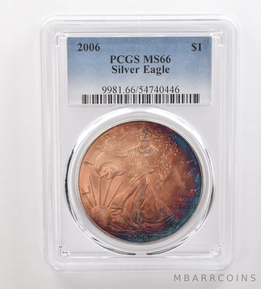 2006 American Silver Eagle MS66 PCGS Beautiful Tone *3236