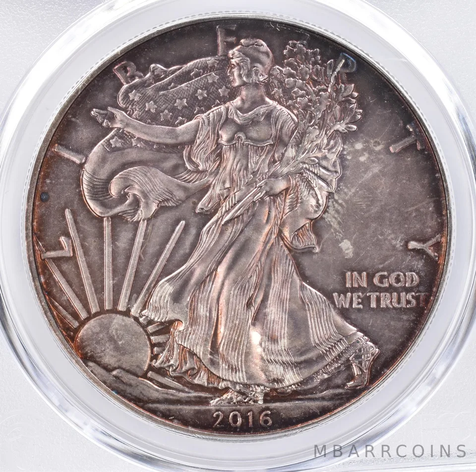 2016 American Silver Eagle MS67 PCGS Beautiful Tone *1333