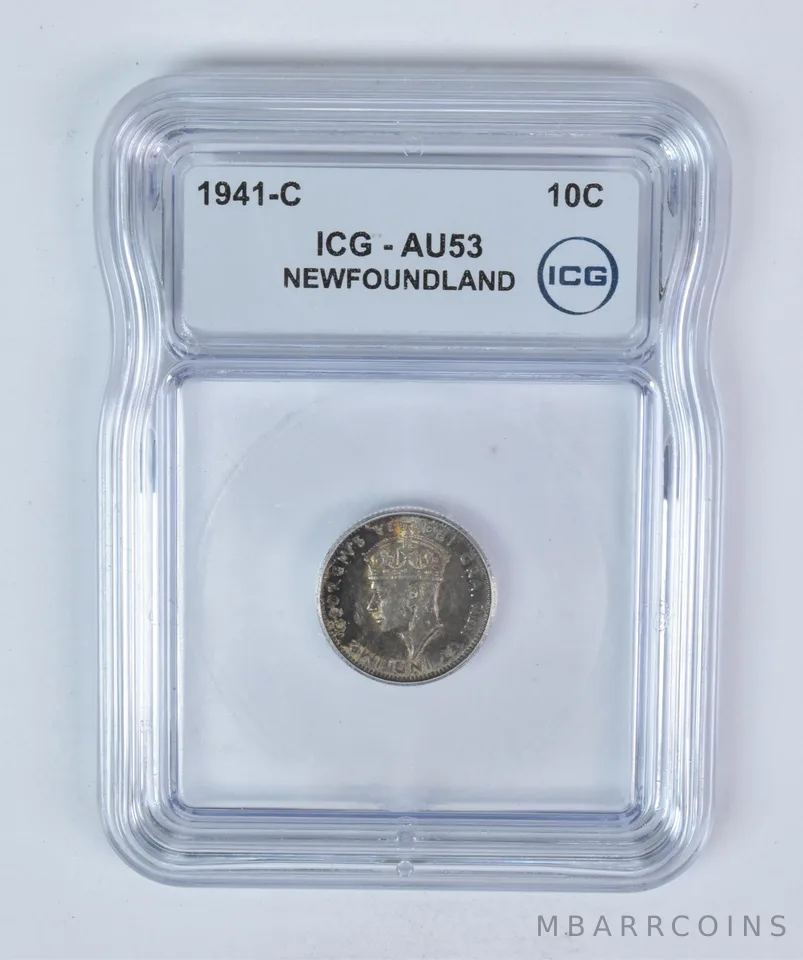 1941 C Newfoundland AU53 ICG Beautiful Tone 10 cents *5893