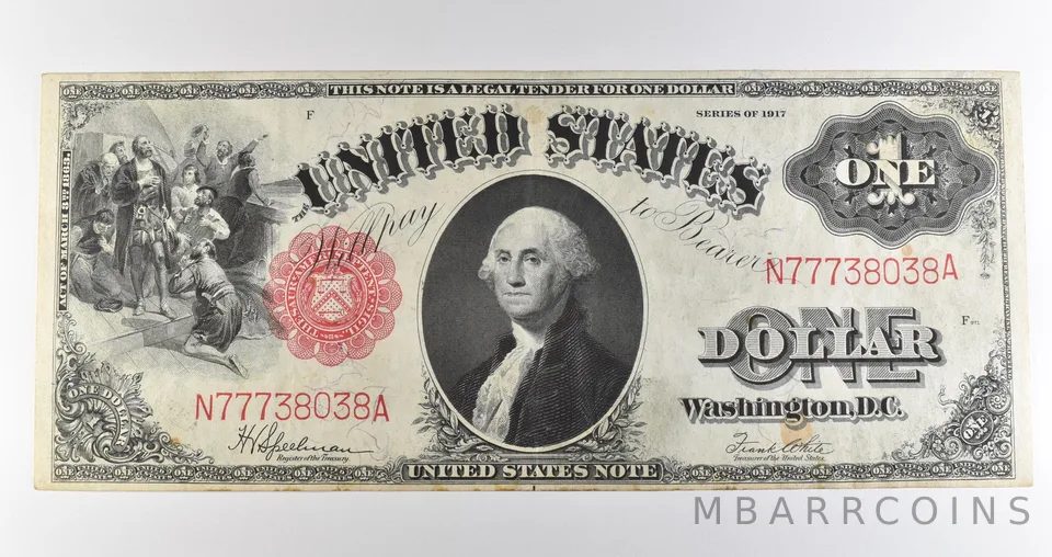 1917 $1 Legal Tender Large Note Red Seal *3550