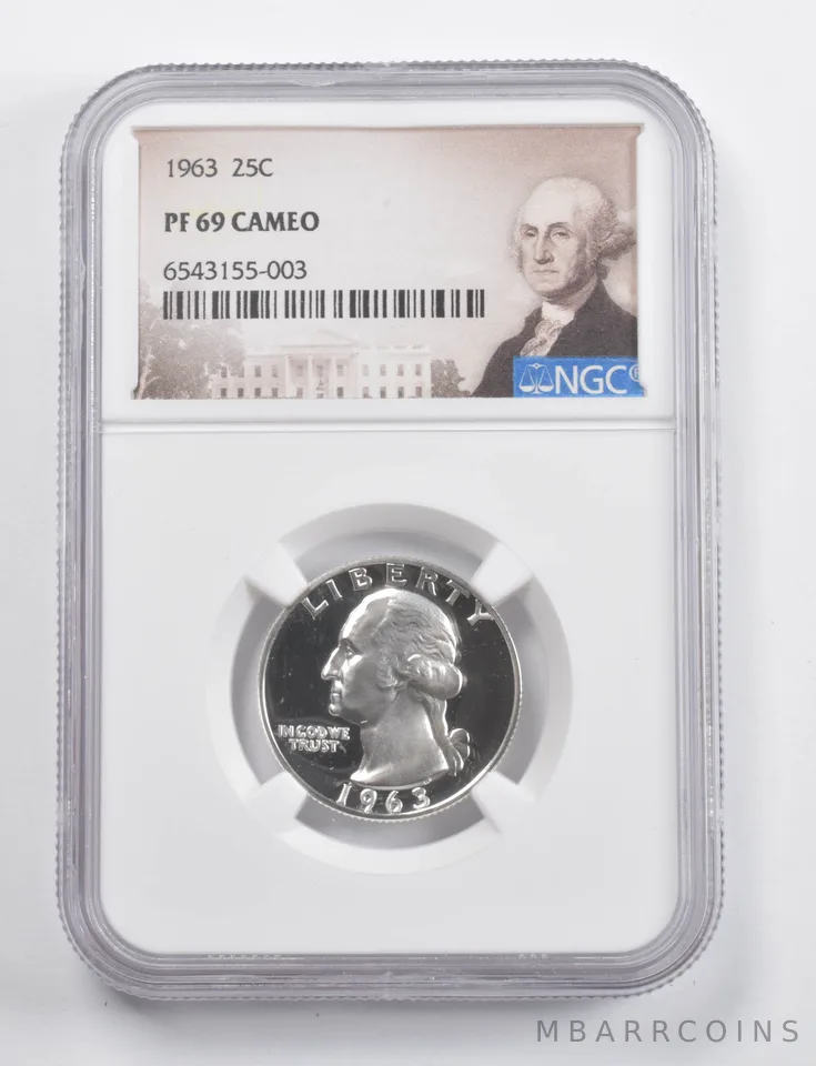 PF69 CAM 1963 Washington Quarter NGC a3351